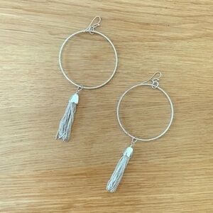 Silver‎ Hoop Earrings with dangling design